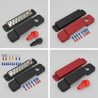 12-Way Busbar with Cover 48V DC Bus Bar with Cover Positive Bus Bar Flame-Retardant Power Distribution Block Insulated