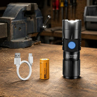 Aluminum Alloy Aluminum Alloy Flashlight Flashlight Wide Angle Lens Zoomable Flashlight Drop-Resistant Handheld Torch Multi-Mode