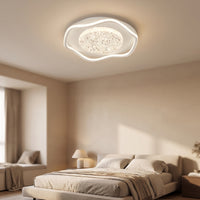 Wavy Flush Mount Ceiling Light with Acrylic Shade Eye-Protection Flush Mount Ceiling Light Minimalist Fixture Energy Efficient for Bedroom