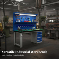 Anti Work Table High Load Capacity fitter's Bench Wear-Resistant Heavy Duty Work Station for Fitters, Technicians, Factory, Warehouse, Basement