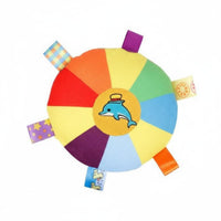 Built-in Squeaker Squeaky Rainbow Disc Long-Lasting Soft Dog Flying Disc Chew-Resistant for Dogs, Young Dogs, Chewing, Indoor Play, Backyard