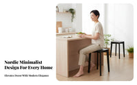 Nordic Design Stackable Square Stool Space-Saving Stackable Wooden Stool sturdy Construction Backless Seat Lightweight & Portable for Families, Homeowners, Office Workers, Dining Room, Kitchen, Entryway, Bedroom