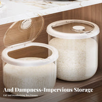 Rice Storage Container Humidity-Preservation Airtight Rice Bin Large Capacity Sealed Grain Bin for Countertop, Cabinet