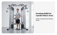 Multi-Station Gym Commercial Grade Double Adjustable Pulley Machine Heavy-Duty Construction Double Pulley Workout Station for Fitness Enthusiasts