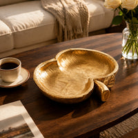Fruit-Shaped Tray Gold-Colored Resin Tray for Entry Console, Coffee Table
