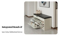 Padded Shoe Storage Bench Large Capacity Cushisingled Shoe Storage Bench