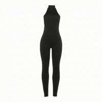 Halter Jumpsuit Form-Fitting Jumpsuit with Halter Neck Skinny Leg Clothing for Women