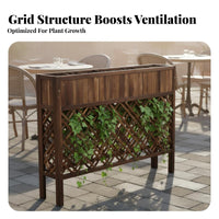 Lattice Privacy Screen Planter Resistant Wood Outdoor Partition Planter Multi-Functional Freestanding Flower Box Fence for Balcony, Patio