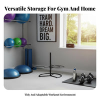 Space-Saving Exercise Ball Rack Heavy-Duty Exercise Ball Storage Stand Large Capacity Gym Equipment Long-Lasting Steel Construction for Fitness Center