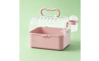 Top Handle Hamster Carrier Cage Water Bottle Portable Hamster Cage Transparent