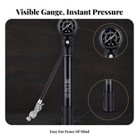 Locking Lever Mini Cycle Hand Pump Hose Connector Bike Pump with Gauge