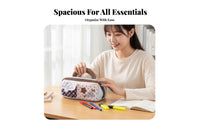Wide Opening Volcano-Shaped Case With Handle Large Capacity Zippered Case two-toneed Design Pen Bag Minimalist design for Students, Office Workers, Adults, College, Desk, Home, Travel