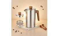Large Capacity French Press Coffee Brewer Multi-Use Stainless Steel French Press Sturdy for Campers, Travelers, Camping, Outdoor, Travel