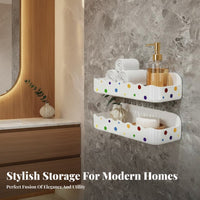 Adhesive Wall Caddy Space Saving Multi-Compartment Toiletries Shelf Waterproof