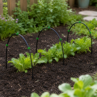 18 Pcs Garden Hoop House Kit, Metal Greenhouse for Vegetables, Polyethylene Safeguarding Netting, Green House for Outdoors