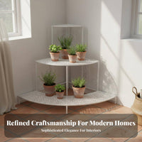 Indoor & Outdoor Use 3-Tier Corner Flower Shelf Vintage Aesthetic 3-Tier Plant Stand Space Saving Garden Furniture Freestanding for Gardeners, Homeowners, Office Workers, Courtyard, Balcony, Living Room, Bedroom