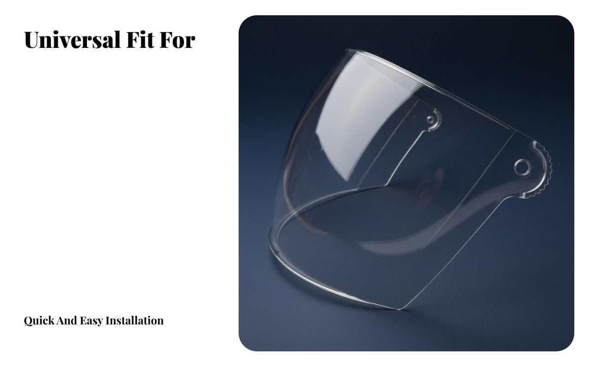 Anti-Fog Motorcycle Helmet Visor Protection Replacement Helmet Lens Waterproof Universal Face Visor Crystal-Clear