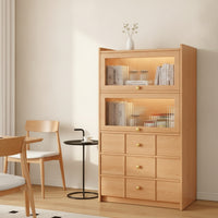 Storage Cabinet Tall Cabinet with Drawers Wood-Grain Sideboard with Drawer for Dining Room