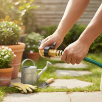 Compact Garden Hose Shut off Valve with Washers Smooth Hose Connector with Shut off Valve Easy-Turn Leak-Proof for Gardeners, Lawn Watering