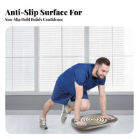 Non-Slip Surface Labyrinth Balance Board Textured Top Maze Balance Board Layered Wood Edge Fitness Equipment Rounded Rectangular for Indoor