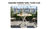 Foldable Design Round Folding Table Space-Saving Portable Round Utility Table adaptable Small Dining Furniture Easy Setup for Apartment Dwellers, Street Vendors, Balcony, Indoor, Outdoor, Backyard