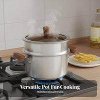 Stainless Steel Deep Frying Cookware Grade Deep Fryer Pot with Basket Multipurpose Small Battered Fryer with Basket for Home Cooks