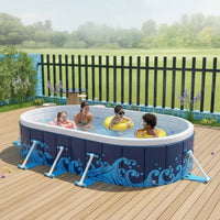 No-Inflation Framed Swimming Pool Sturdy Pool with Frame Stable Long-Lasting for Children, Backyard, Patio