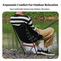 Lightweight Collapsible Moon Chair Foldable Design Collapsible Camp Chair Easy Setup Portable Seat Includes Storage Bag for Art Students, Picnickers, Fishing, Camping, Picnics, Backyard