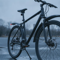 2 Pieces Bike Mudguard Pair with Rear Light Easy to Install Fenders Aerodynamic Mudguards for Cyclists, Wet-Weather Riding, Commuting