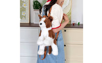 Dangling Legs Soft Toy Husky Backpack Soft Furry Realistic Husky Soft Toy Bag Top Hanging Loop Stuffed Dog Backpack for Display