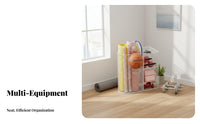 Exercise Mat Storage Rack With Wheels Home Gym Equipment Organizer Space Saving Design Rolling Home Gym Organizer for Living Room