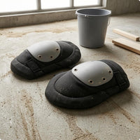 Metal Eyelets Hard Cap Knee Pads Stitched Work Knee Pads Black and Gray Safeguarding Equipment Heavy Duty for Construction, Gardening
