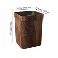 Wood Grain Trash Can Easy to Clean Wood Effect Rubbish Bin Long-Lasting