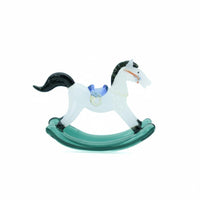 Rocking Horse Figurine Colored Glaze Glazed Horse Ornament Unique Charm Sculpture for Entryway