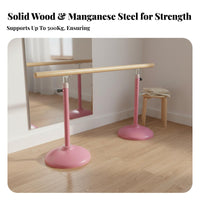 Portable Dance Barre Stable Weighted Base Adjustable Dance Barre Anti-Wobble Design Freestanding Stretching Bar for Dancers, Beginners, Gym