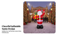 Air-Inflated Inflatable Santa Built-in Fan Giant Inflatable Santa Full-Body Christmas Yard Decor Gift Prop for Indoor Display