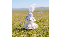 Sheep Ornament with Beads Cute Stuffed Sheep Lamb Stuffed Doll Fuzzy Soft for Collectors, Backpack, Desk