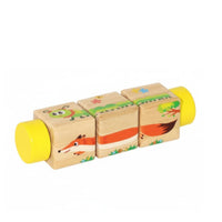 Hand-Eye Coordination Training Rotating Block Brainteaser Bright Colors Wooden Twist Brainteaser Toddler Fine Movement Toy for Toddlers