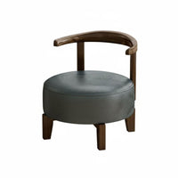 Upholstered Swivel Stool with Backrest Multi-Purpose Low Chair for Living Room