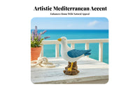 Seaside Theme Bird Model Sea Themed Resin Seagull Figurine Realistic Design Sea Bird Figurine for Beach Lovers, Living Room, Tabletop