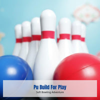 Kids Durable Bowling Set, PU Material, Interactive Toy, Parent-Child Game, Indoor Outdoor Sports