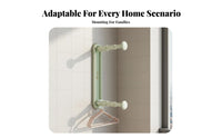 Drilltool-Less Installation Retractable Hanging Rod Extendable Design Retractable Hanger Stacker Foldable Household Storage Space-Saving for Apartment Dwellers, Homeowners, RV Owners, Balcony, Small Areas, Closet, Bathroom
