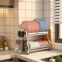 Kitchen Dish Rack and Countertop Dish Rack, Stainless Steel Plate Rack and Bowl Rack with Removable Tray, Clean-line kitchen Sink Organizer