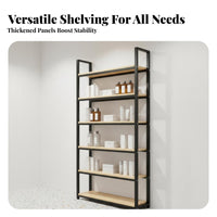 Multi-Tier Metal Storage Shelf Heavy Duty Commercial Goods Display Stand Sturdy Structure Modular Iron Frame Shelving for Renters, Supermarket, Garage
