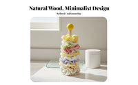 Scrunchie Holder Stand Solid Wood Base Wooden Hair Tie Stand Stylish Design Scrunchie Storage Stand for Women, Girls, Bedroom, Dressing Table, Dresser