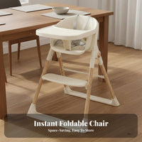 Anti-Tip Structure Foldable High Chair Easy to Clean Baby High Chair Safety Harness Foldable Baby Seat with Tray Lightweight for Toddlers, Grandparents, Kitchen, Travel, Restaurants, Family Visits