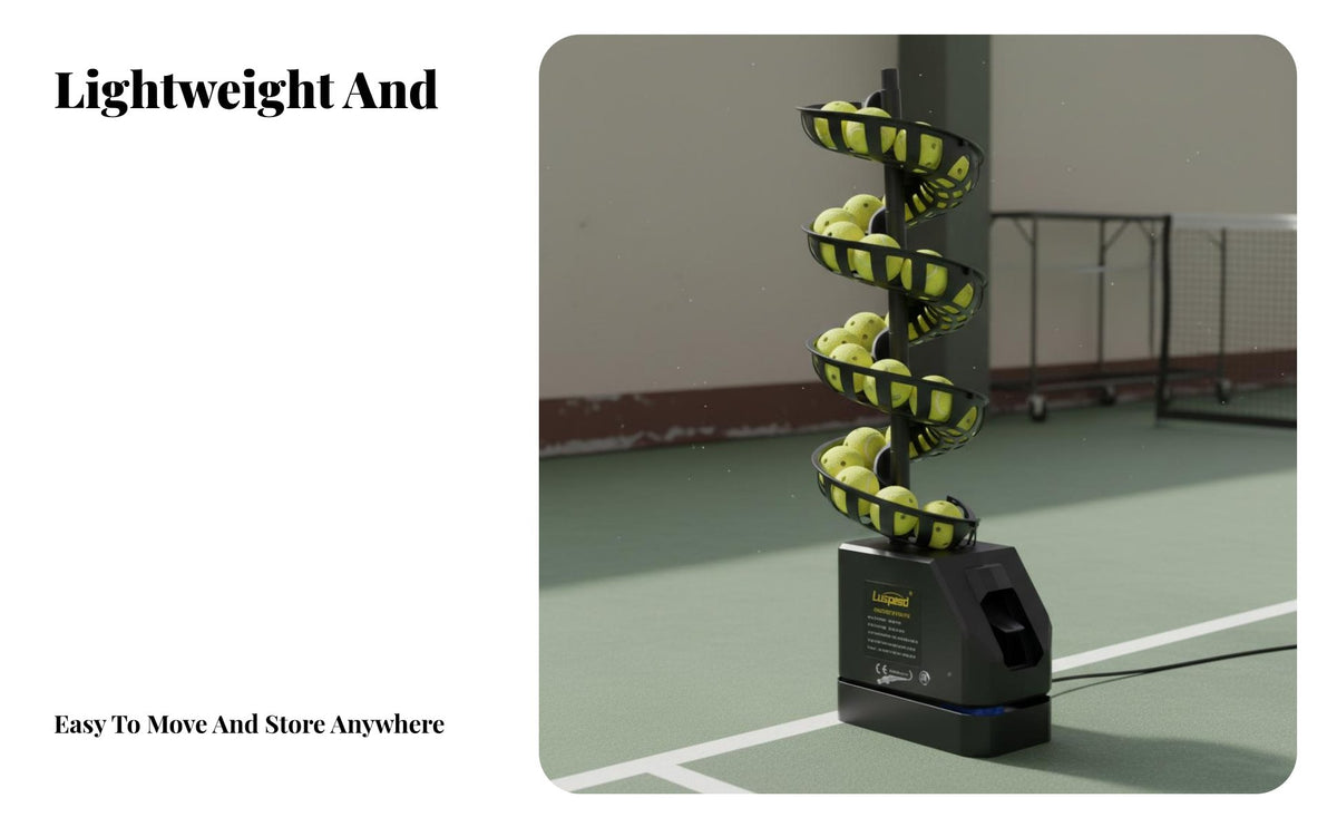 Easy to Use Automatic Tennis Ball Machine Portable Solo Tennis Instructor Lightweight Sports Training Equipment Adjustable Angle for Beginners, Kids