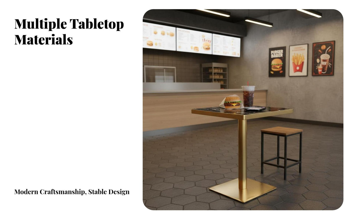 Easy to Clean Restaurant Dining Table Long-Lasting Quick-Service Cafeteria Table Waterproof Commercial Furniture Wear-Resistant for Cafe Owners, Milk Tea Shop