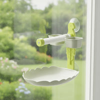 Easy-to-Mount Suction Cup Bird Stand with Tray Textured Pet Supply Compact for Parrots, Budgies, Smooth Surfaces
