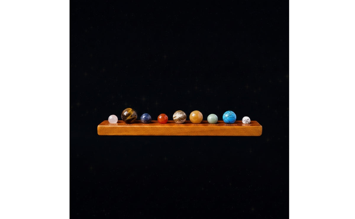 Solar System Display Astronomy-Themed Celestial Body Stones Gemstone Set Gemstone Solar System for Space Lovers, Crystal Collectors, Study Table